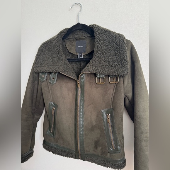 Forever 21 Moto Jacket Suede Size Small - Picture 2 of 4